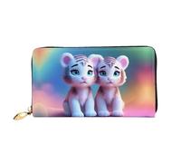 PHAYAH Un paio di tigri modello portafoglio donna in pelle portafoglio porta carte di credito frizione lungo signore Billfold
