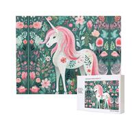 Phayah Unicorno con capelli rosa puzzle per adulti 500 pezzi giocattoli per lo sviluppo dell'intelligenza dei bambini 20,4 x 38,1 cm