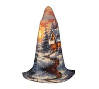PHAYAH Vigilia di Natale Luce Calda Neve Casa Modello Mantello Con Cappuccio Mantello Strega Costumi di Halloween Per Cosplay Costume Masquerade Donne Uomini Robe M