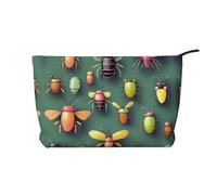PHAYAH Water Moon Cave - Borsa cosmetica portatile di grande capacità, in velluto a coste, con cerniera, borsa da viaggio, Atlante degli insetti, Taglia unica