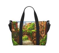 Phayah Waterwheel Arch Bridge Borsone da viaggio Weekender Pernottamento Palestra Tote per donne ragazze Borsa a tracolla Allenamento Resistente all'acqua, Nero , Taglia unica