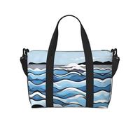 Phayah Waves Lapping At The Rocks, borsone da viaggio, borsa sportiva da palestra, borsa a tracolla da donna, colore nero, taglia unica, Nero, One Size