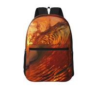 PHAYAH Waxing Plum Flower Pattern Zaino 17 "18l Grande Capacità Spallacci Regolabili Borsa Semplice Per Tutti, Onde che rotolano nel mare, taglia unica