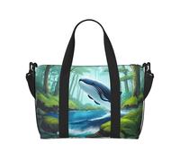 Phayah Whale Nuoto Nella Foresta Borse Weekender Per Le Donne, Viaggio Duffel Bag Pernottamento Weekend Bag Sport Palestra Tote Bag Crossbody Bag