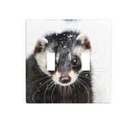 Phayah Wolverine In The Snow Pattern Light Switch Cover Decorativa Doppia Levetta Parete Presa Copertura per Camera da Letto Soggiorno 11,4 x 11,4 cm