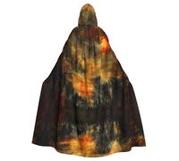 PHAYAH Woods In The Sun Pattern Halloween stregoneria stregoneria accappatoio con cappuccio mantello Natale felpa con cappuccio Cosplay festa in maschera vestito regalo costume