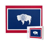 Phayah Wyoming - Puzzle con bandiera dello stato per adulti, 500 pezzi, giocattoli per lo sviluppo dell'intelligenza dei bambini, 50,4 x 38,1 cm