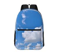 PHAYAH Zaino bianco del modello della pasta 17 "18l Grande Capacità Regolabile Spallacci Borsa Semplice Per Tutti, Nuvole bianche nel cielo, taglia unica