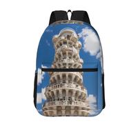 PHAYAH Zaino con motivo di danza del leone da 40,6 cm, per donne, uomini, casual, adolescenti, ragazzi e ragazze, borsa per libri per laptop, viaggi e affari, Torre Pendente di Pisa, Taglia unica