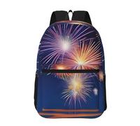 PHAYAH Zaino con torcia fiammeggiante modello torcia 17 "18l grande capacità spallacci regolabili borsa semplice per tutti, Fuochi d'artificio nel cielo, taglia unica
