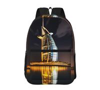 PHAYAH Zaino modello canna 17 "18l Grande Capacità Spallacci Regolabili Borsa Semplice Per Tutti, Burj Al Arab Albergo, Etichettalia unica