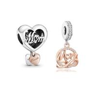 Phclasy Charm per la laurea 2025, compatibile con bracciali e collane europee, da donna, Zirconia cubica