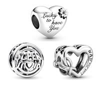 PHCLASY Ciondolo Amare la mamma Charms Pendente in argento sterling Charms donna, compatibile con bracciali e collane europei, Regalo di compleanno delle donne