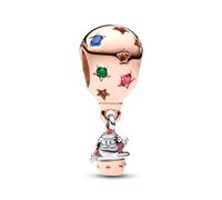 PHCLASY Palloncino d'oro rosa e Babbo Natale Charm Ciondolo Compatibile Con Bracciali e Collane Europei, Regalo di Christmas Delle Donne