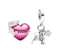 PHCLASY Perla Charm Diploma Compatibile con Braccialetti e Collane Europei, Charms e Perle di Laurea per Donna, Zirconia cubica