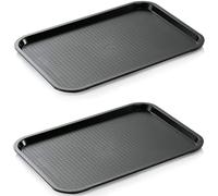 PHCOMRICH 2 vassoi multiuso, antiscivolo, materiale PP alimentare, nero, 45 x 35 cm