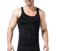 PHCOMRICH Canotta Compressione Snellente Uomo Modellante Addominali Allenamento,Nero L