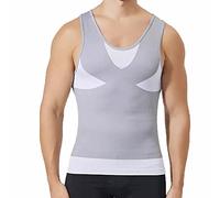 PHCOMRICH Canottiera sottile da uomo, a compressione, sottile, da uomo, per addominali, per esercizi addominali