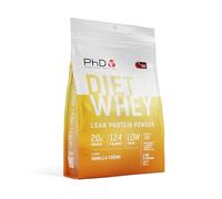 PhD Nutrition Diet Whey Protein in Polvere 1kg Crema di Vaniglia - Proteine del siero di latte con 17g di proteine e 5,5g di BCAA per porzione, Basso contenuto di zuccheri e calorie