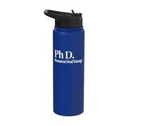 PhD Permanent Head Damage Funny Doctorate Student Graduation Stainless Steel Insulated Water Bottle