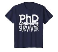 Phd Survivor Shirt Doctorate Graduation Maglietta, Bambini, Navy, 12 Anni