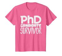 Phd Survivor Shirt Doctorate Graduation Maglietta, Bambini, Rosa mélange, 12 Anni