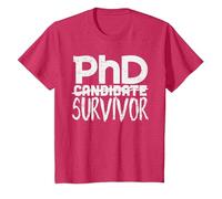 Phd Survivor Shirt Doctorate Graduation Maglietta, Bambini, Rosso mélange, 12 Anni