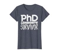 Phd Survivor Shirt Doctorate Graduation Maglietta, Donna, Pervinca, XXL