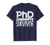 Phd Survivor Shirt Doctorate Graduation Maglietta, Uomo, Navy, M