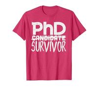 Phd Survivor Shirt Doctorate Graduation Maglietta, Uomo, Rosso mélange, XL