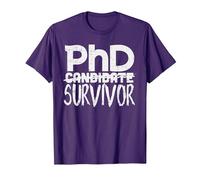 Phd Survivor Shirt Doctorate Graduation Maglietta, Uomo, Viola, M