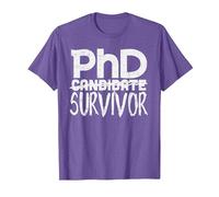 Phd Survivor Shirt Doctorate Graduation Maglietta, Uomo, Viola mélange, XL