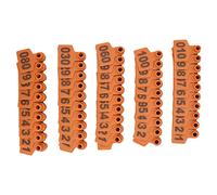 Phefop 100 Etichette per Orecchie di Bestiame in TPU con Numeri da 001 a 100, Etichette per Orecchie di Maiale e Mucca Durevoli e Anti Sbiadimento con Chiodi in Rame per (ORANGE)