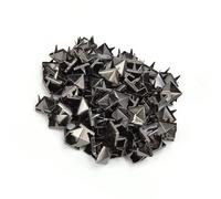 Phefop 100 Pezzi da 9 Mm di Rivetti, Borchie di Piramidi in Rame in Ottone, 4 Borchie in Metallo a Punta di Golf per Sacchetti di Abbigliamento Scarpe in Pelle di Cuoio Punk Rock (Nero d'argento)