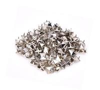 Phefop 100 Pezzi da 9 Mm di Rivetti, Borchie di Piramidi in Rame in Ottone, 4 Borchie in Metallo a Punta di Golf per Sacchetti di Abbigliamento Scarpe in Pelle di Cuoio Punk Rock (SILVER)