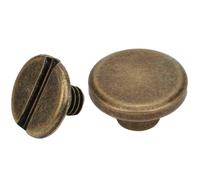 Phefop 50 PZ Viti Rivetti in Ottone, Mini Viti per Rilegatura da 6,5 mm Rivetti in Pelle Piatta in Bronzo per Colletto di Borsa Borsa da Cintura per Scarpe Jean Decorazioni (rame 4)