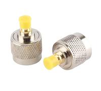 Phefop Adattatore Coassiale Connettore RF Tipo N Maschio a SMA Femmina 2 Pezzi, Connettori e Adattatori Adattatore Coassiale, Convertitore di Prova Tipo N in Rame Placcato Oro a SMA per Antenna Radio