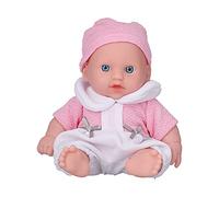 Phefop Baby Doll Realistica, Baby Doll in Vinile da 8 Pollici per Bambini, Mini Interattiva per Giochi di Ruolo e Divertimento Fantasioso (Q8G-008 Vestiti spiegazzati rosa)