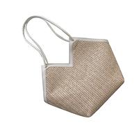 Phefop Borsa per Spalle a Assii Intrecciata per Donne, Borsa in Pelle di Paglia con Grande capacità, per Uso Quotidiano, Lavoro, Borsa Casual Classica, per Lei (WHITE)