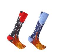 Phefop Calzini Riscaldati a Batteria, Calzini a Riscaldamento Termico Elettrico Ricaricabili da 5000 MAh con Telecomando App per Uomini Donne, Sci da Sci Invernale da Campeggio (BLUE)