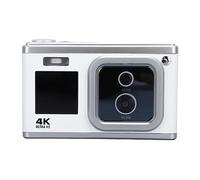 Phefop Camera Digitale 4K 50 MP per Fotografia, Zoom a Doppio Lente 16x con Schermo Selfie Frontale, Autofocus, Flash Integrato, Portatile Compatto per Studenti e Principianti (WHITE)