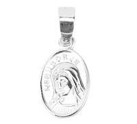 Phefop Ciondolo con Ciondolo Vergine Maria, Collana Religiosa in Argento Sterling 925 per Donna e Uomo, con Finitura Anticata, Pendente da 2,1 X 0,9 Cm