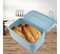 Phefop Contenitore per il Pane in Metallo retrò in Tinta Unita, Contenitore per di Grande capacità, Design Elegante per la Casa e la (BLUE)