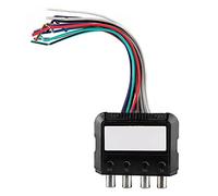 Phefop Convertitore Audio Auto 4 High to Low con Cavo Controllo | Adattatore Segnale Stereo, Alloggiamento in Plastica, per CD Radio DVD Autoradio Amplificatore, 12 Fili, Cablaggio Facile