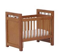 Phefop Culla per Casa delle Bambole in Scala 112, Culla in Quercia in Miniatura per Bambole in Scala 1:12, Oggetti di Scena Portatili in Legno per la Ricreazione o la Decorazione dei Bambini (Marrone)