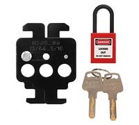 Phefop Dispositivo di Blocco Interruttore con Lucchetto in Nylon, Kit di Tagout Blocco MCB in Acciaio con Grillo 38 Mm per Interruttori, Blocco di Sicurezza per Programmi LOTO