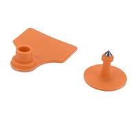 Phefop Etichetta Auricolare, Etichette Auricolari Vuote in Plastica di Alta qualità per Bovini e Ovini, 100 Set per Allevamento di Animali e Uso Agricolo (ORANGE)