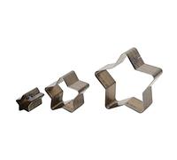 Phefop Fustella per Pelle 3 Pezzi, Punzone in Acciaio per Artigianato in Pelle Fai-da-te per Modelli Ed Etichette, con Tagliente Finemente Molato per Cartone e Artigianato (A forma di stella a punte)