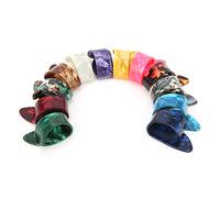 Phefop Kit Plettri per Chitarra, Materiale in Celluloide, 12 Colori Vivaci, Allevia il Dolore Alle Dita per i Suonatori di Basso Elettrico Acustico Ukulele