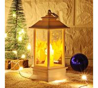 Phefop Lanterne Natalizie, Accenti per la Decorazione della Casa Lanterna da Appendere per Interni Ed Esterni con Cervo Pupazzo di Angelo Babbo Natale, Piccole Decorazioni Natalizie a LED Vintage